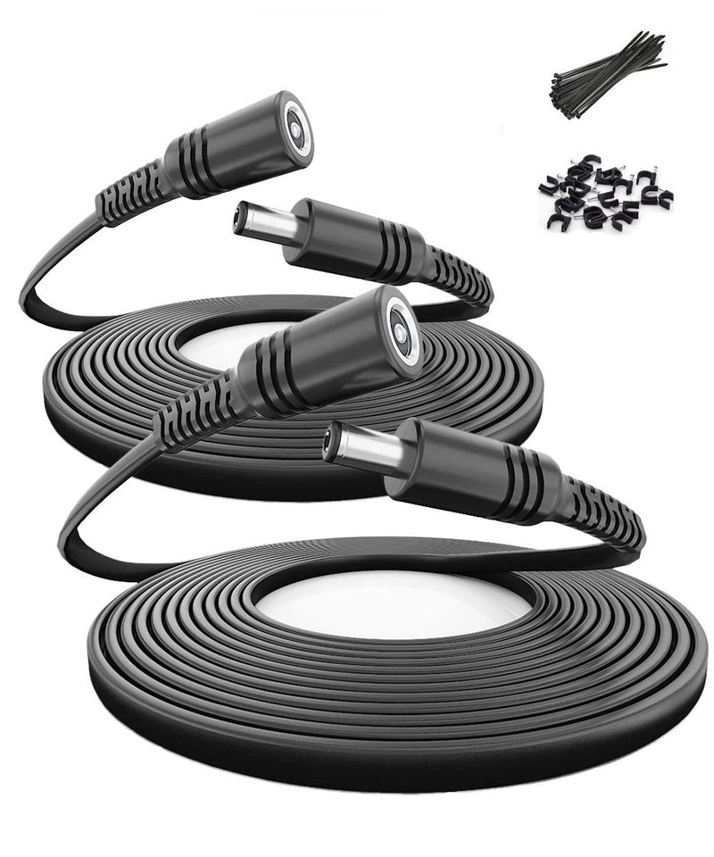 Itramax 12V DC Extension Cable 30ft 2Pack,Flat 5.5mm x 2.1mm 22 AWG Power Supply Extended Cord,5521 12 Volt Female to Male Barrel Plug Extender Adapter Lead for CCTV Security Camera,Eufy,TP-Link Tapo - Image 1